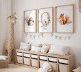 Load image into Gallery viewer, Wildflower Nursery Prints | Set of 3 Woodland Animal Wall Art | Personalised Decor for Girls' Room - RoseRowanDesign - Wall Art
