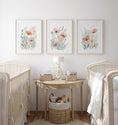 Load image into Gallery viewer, Wildflower Wall Art Prints | Set of 3 | Scandi Floral Decor for Bedroom or Nursery - RoseRowanDesign - 
