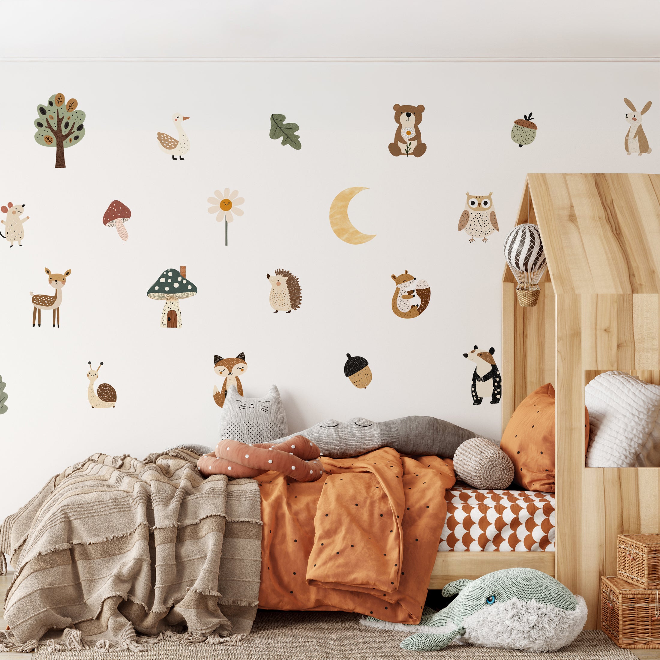 Premium Fabric Nursery Wall Stickers - Woodland Animals - RoseRowanDesign
