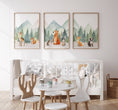 Load image into Gallery viewer, Woodland Animal Nursery Prints | Set of 3 | Green Forest & Mountain Adventure Decor for Unisex Kids' Room - RoseRowanDesign - 
